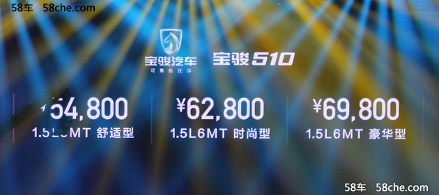 宝骏510正式上市 售价x.xx-x.xx万元